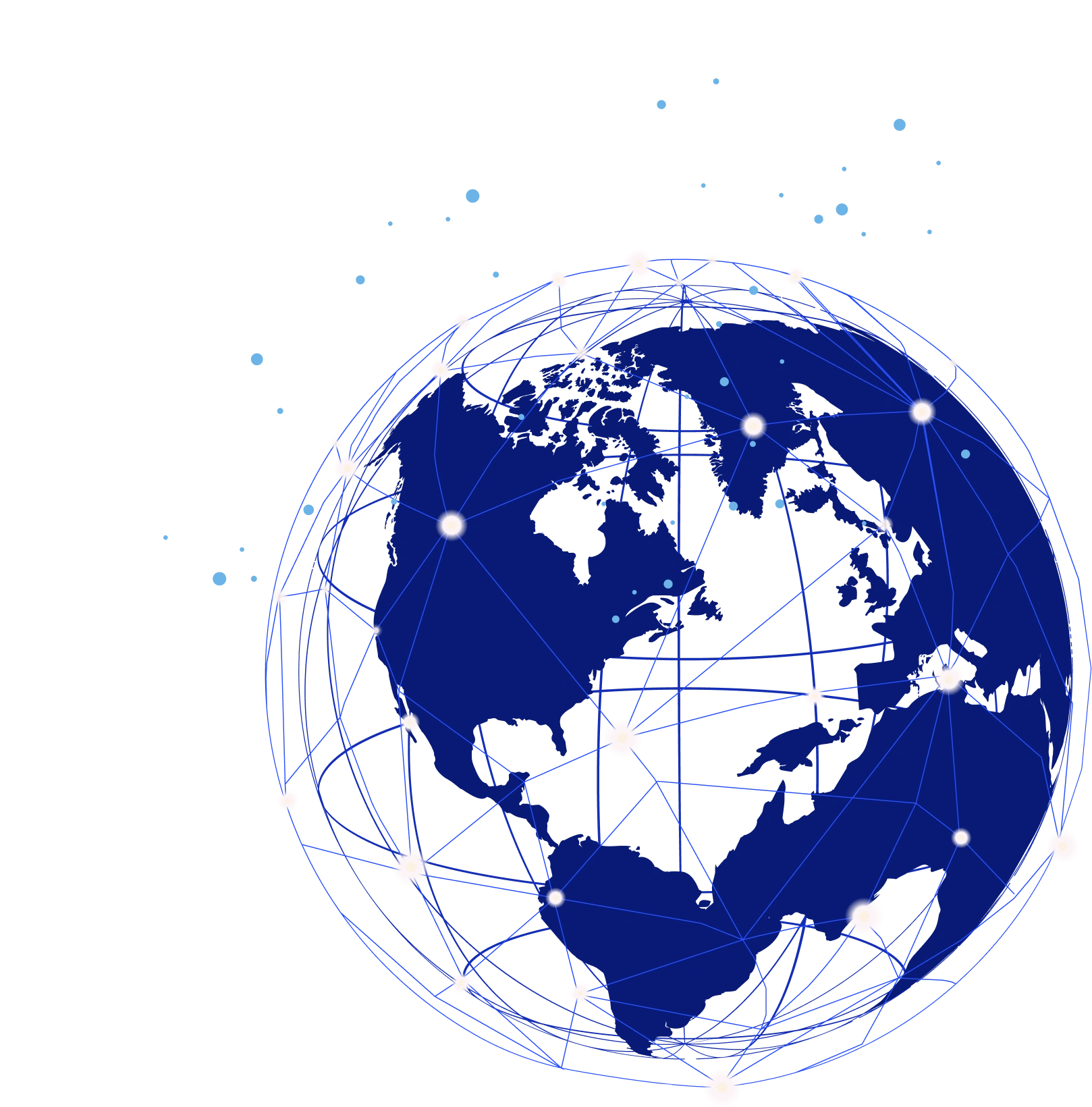 Bitcoin hologram surrounded by laptops, symbolizing blockchain technology